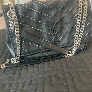 YSL Sac Niki Medium Pleine Fleur Black with studs